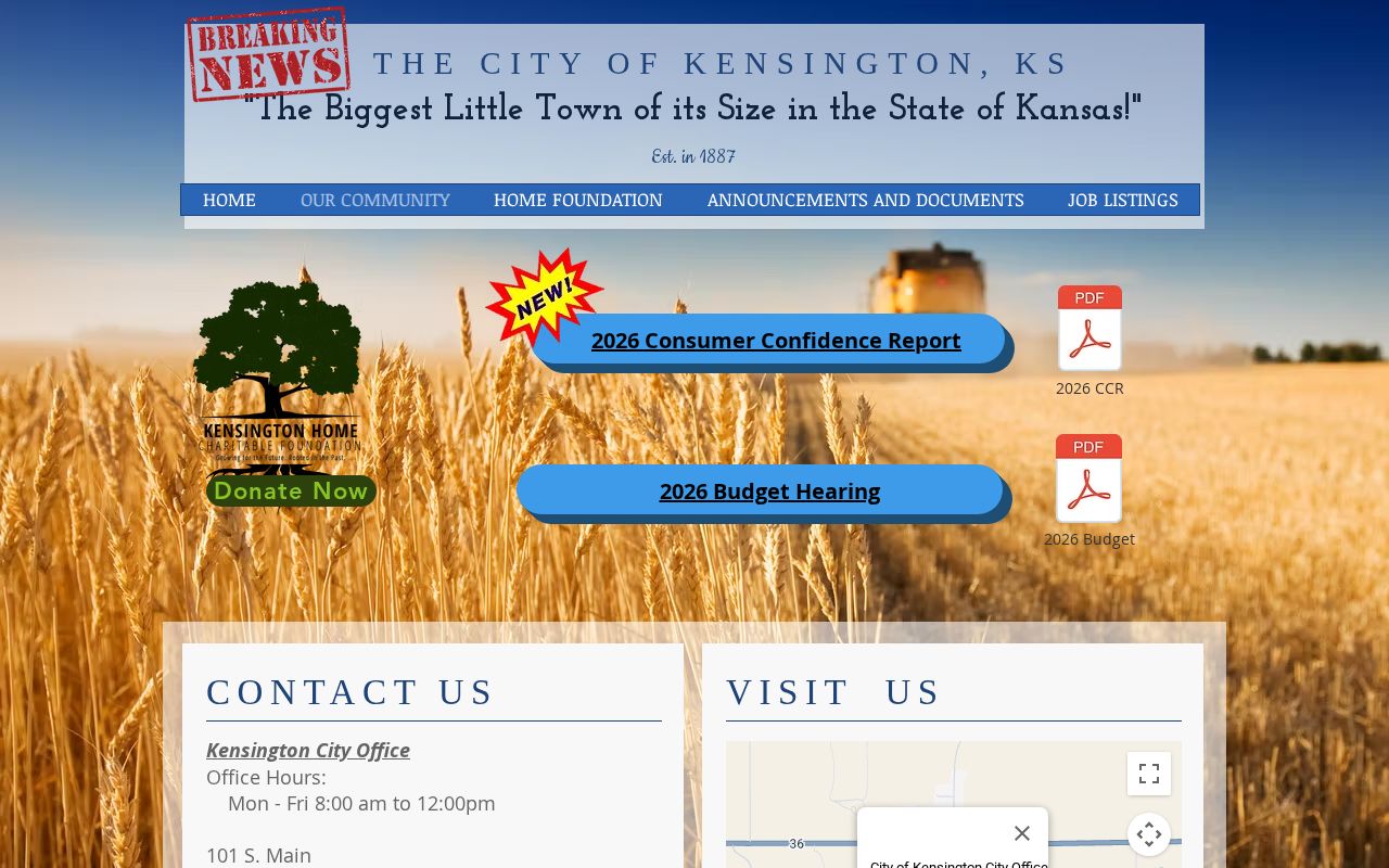 Kensington official city contact page for sheriff-covered arrest records